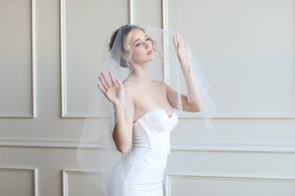 Pearl Edged Drop Veil