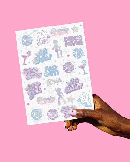 Last Disco Trio - banner, sash + tats