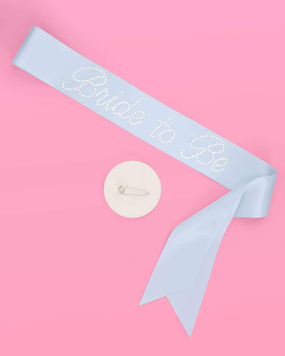 Pearl Blue Sash - blue silk + pearls