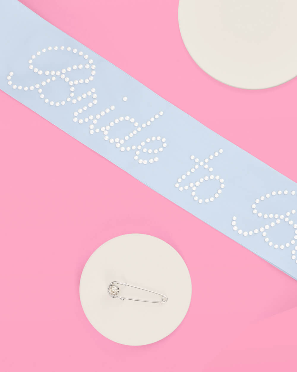 Pearl Blue Sash - blue silk + pearls