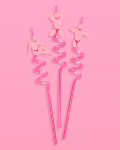 Strip Tease Straws - 12 reusable straws