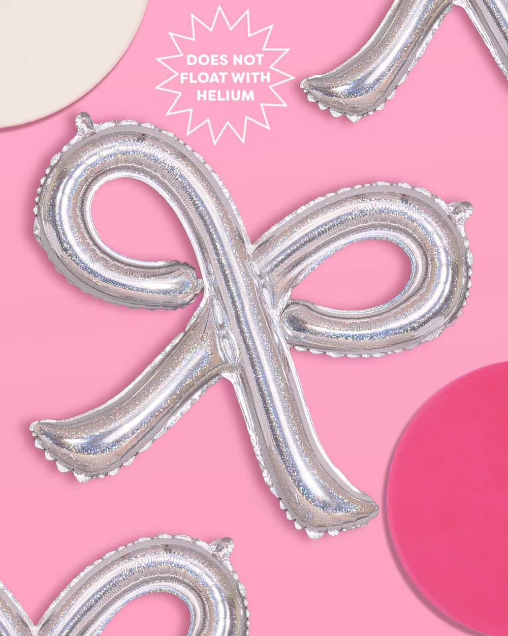 Shimmer Bow Balloons - 4 iridescent balloons