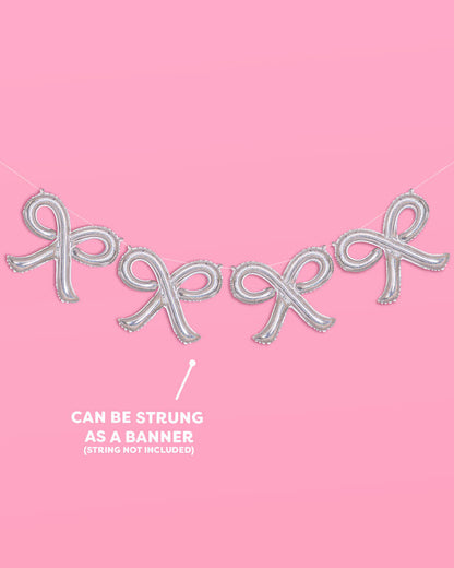 Shimmer Bow Balloons - 4 iridescent balloons