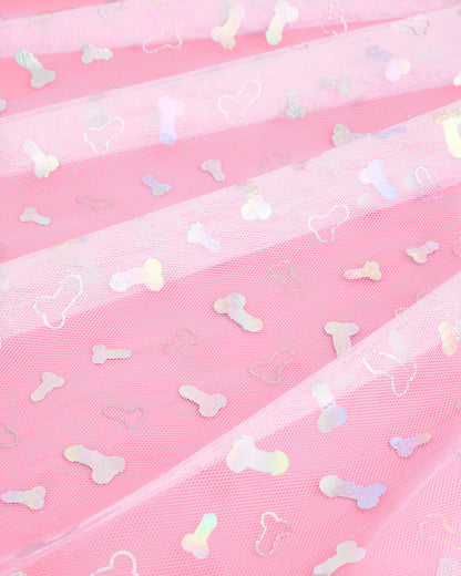 Sorry Mom Veil - iridescent foil penis veil