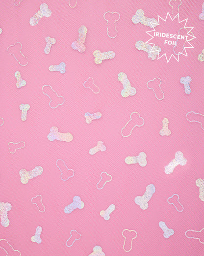 Sorry Mom Veil - iridescent foil penis veil