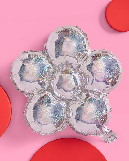 Shimmer Flower Balloon - 4 iridescent balloons