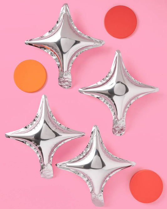 Sparkle Balloon - 6 pc silver foil set