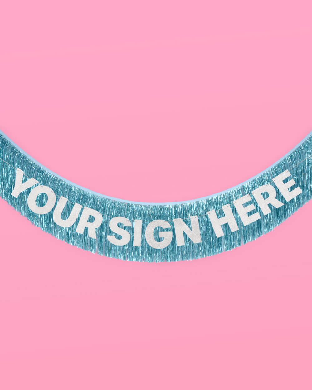 Aquamarine Fringe - blue foil banner