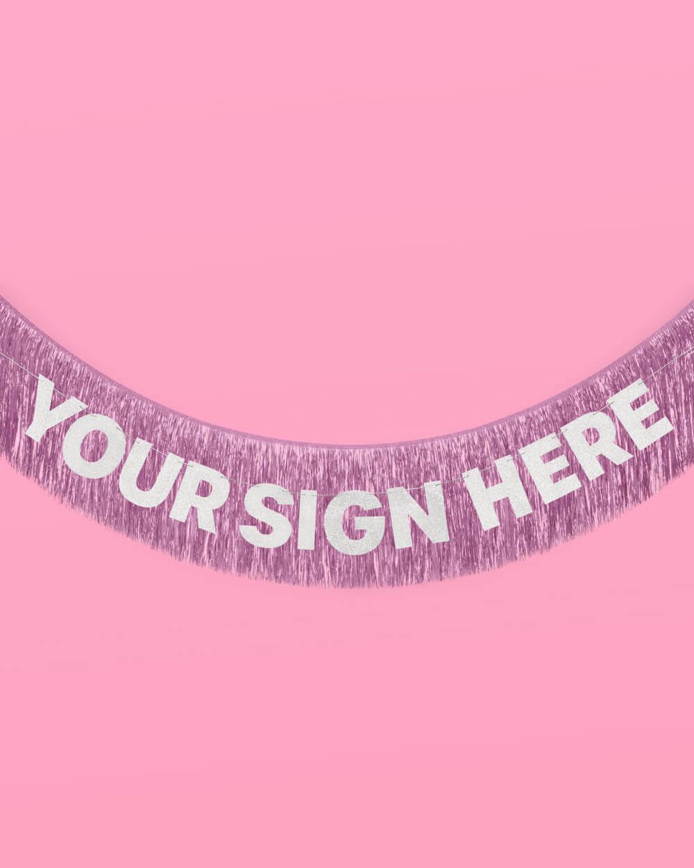 Lavender Haze Fringe - light purple foil banner