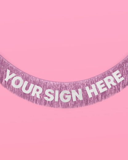 Lavender Haze Fringe - light purple foil banner