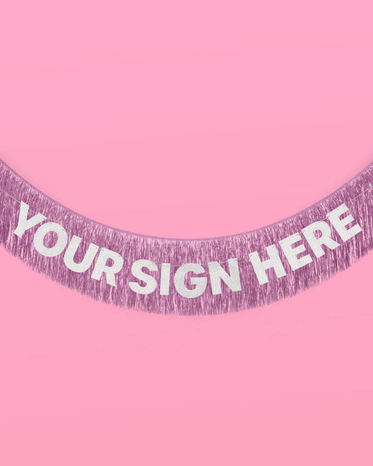 Lavender Haze Fringe - light purple foil banner