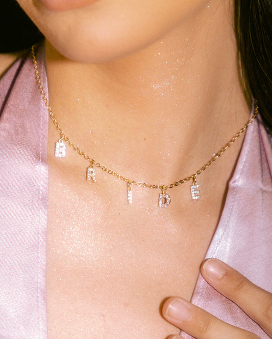 Bling Ring Necklace - bride pave necklace