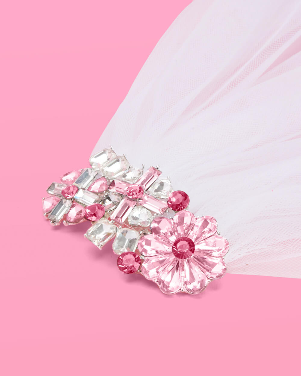 Crystal Bouquet Veil - flower crystal veil