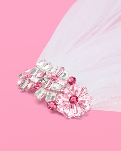 Crystal Bouquet Veil - flower crystal veil