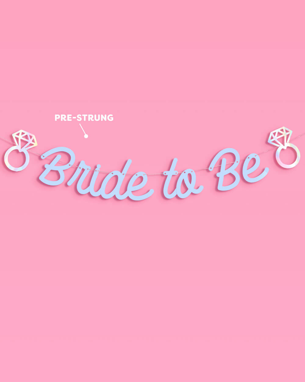 Blue Bride To Be Banner - matte blue + iridescent foil