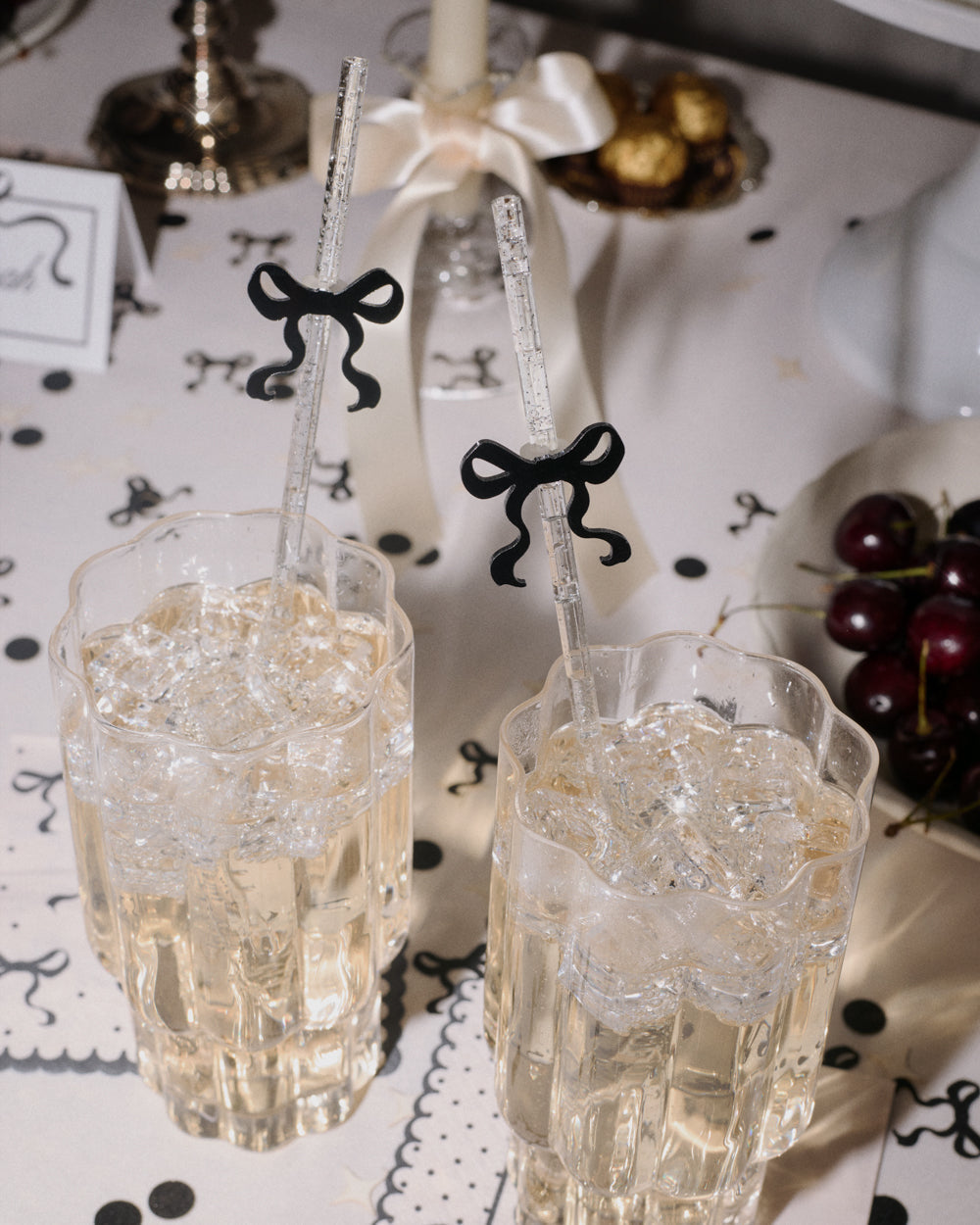 Little Black Bow Straws - 12 reusable straws