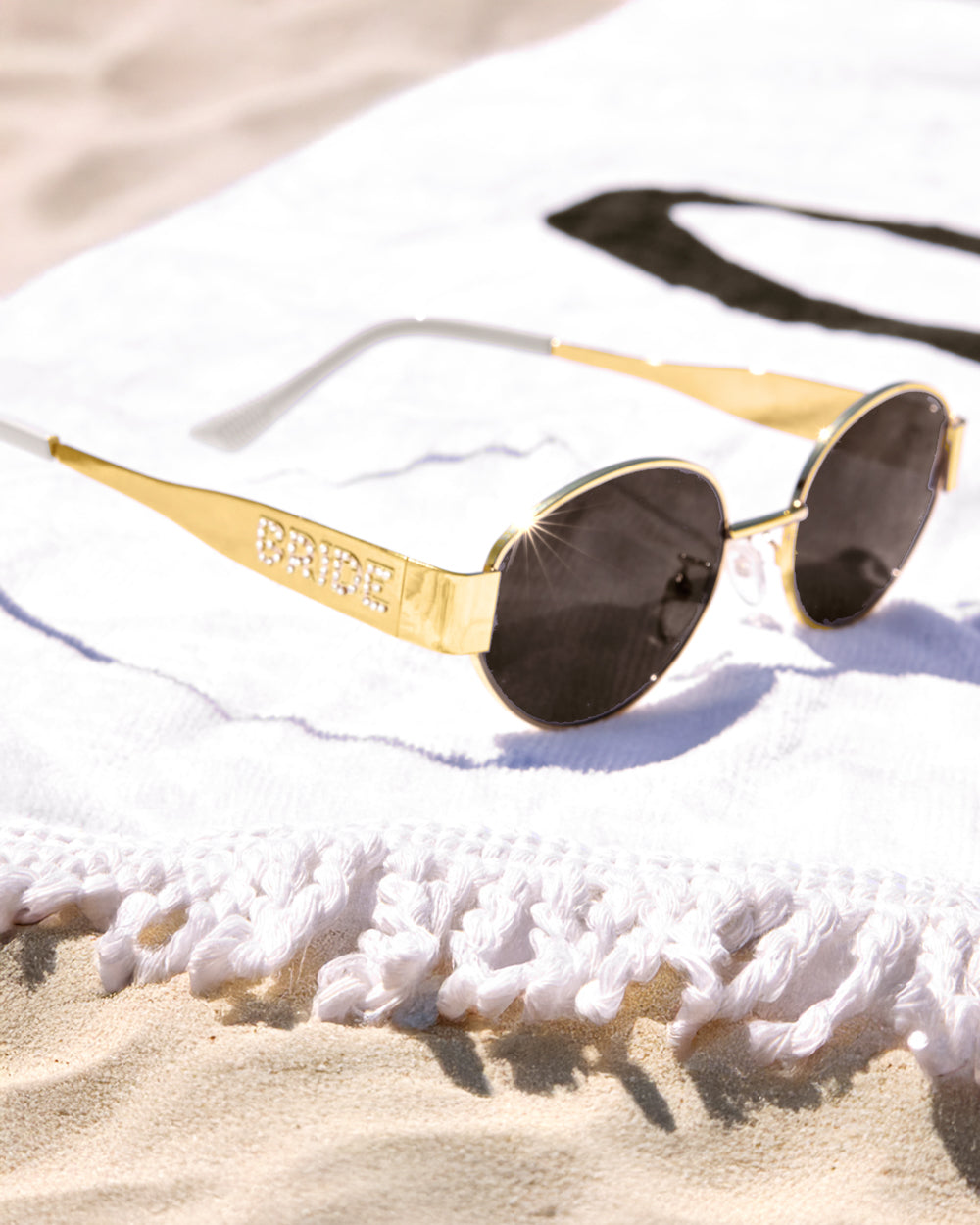 Golden Bride Sunnies - pearl embossed sunglasses