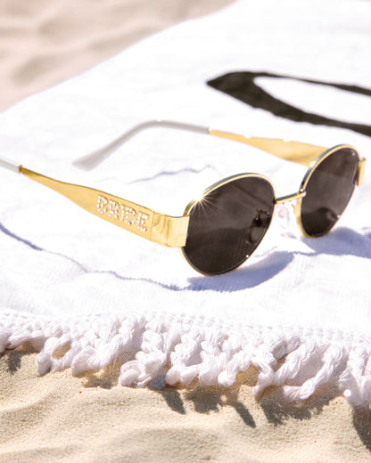 Golden Bride Sunnies - pearl embossed sunglasses