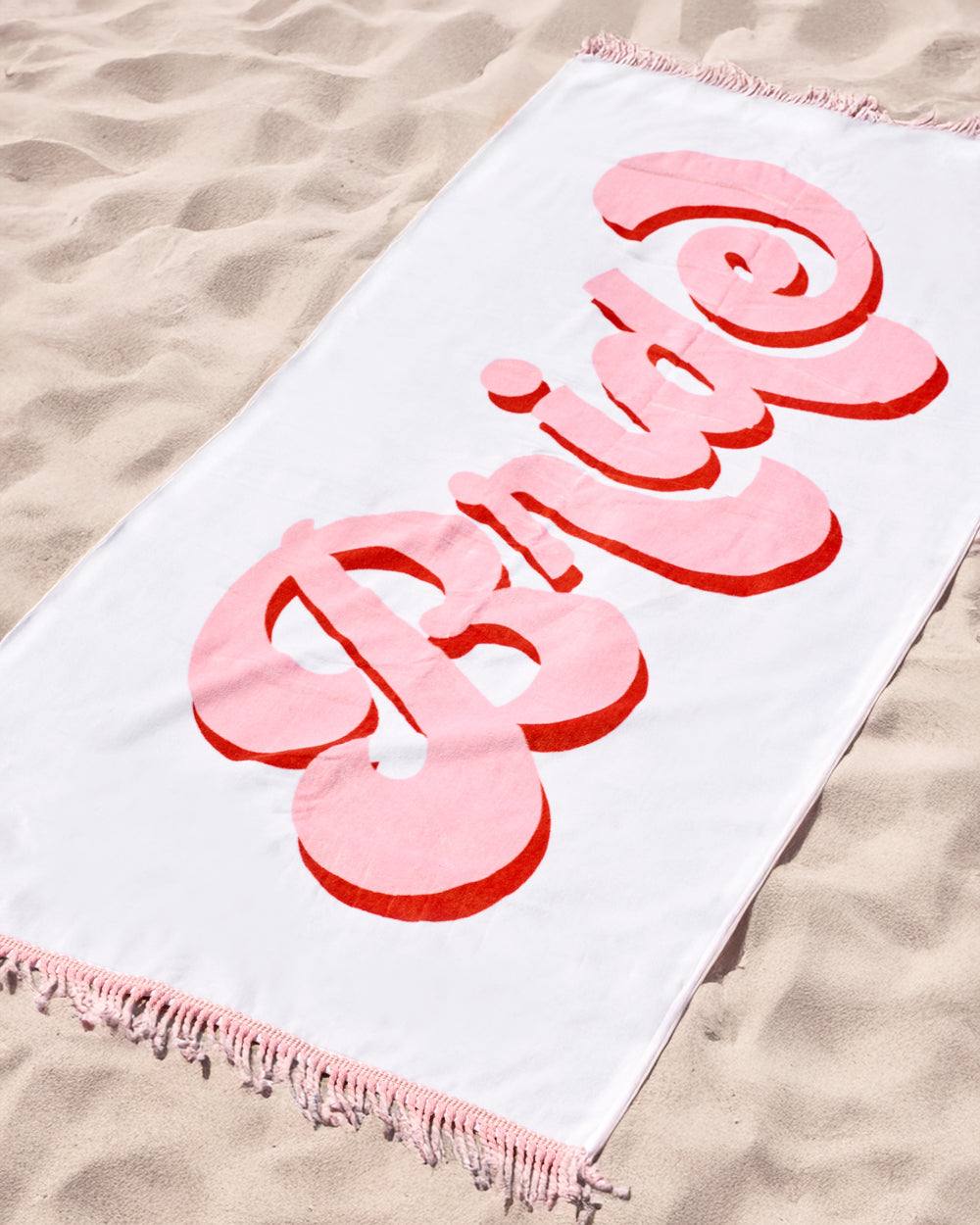 Bride Beach Towel - fringe cotton towel
