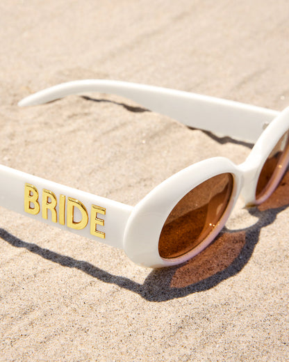 White Bride Sunnies - bride embossed sunglasses