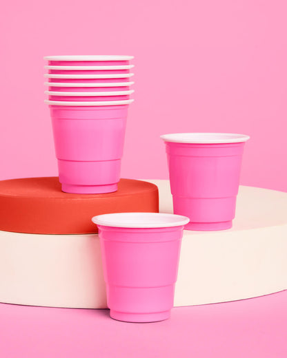 Baby Pink Shot Glasses - 50 plastic shot glasses