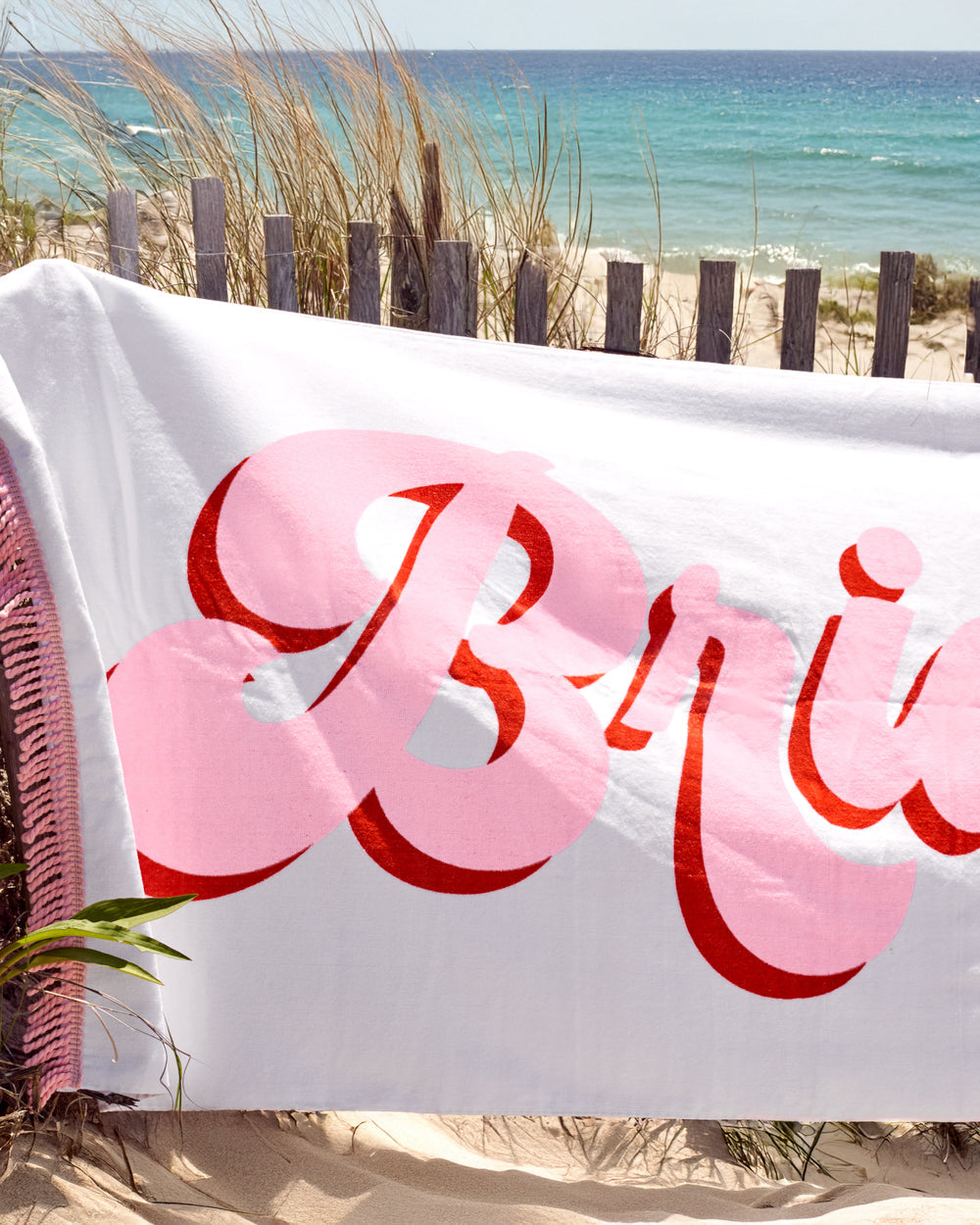 Bride Beach Towel - fringe cotton towel