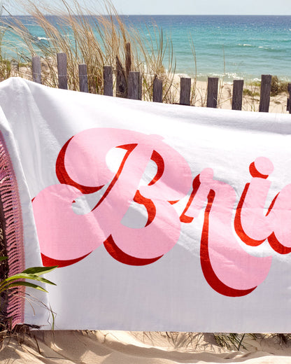 Bride Beach Towel - fringe cotton towel