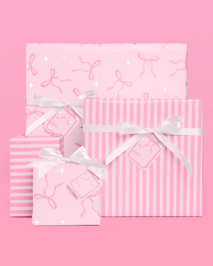 Pretty in Pink Wrapping Paper - 12 sheets + 16 tags