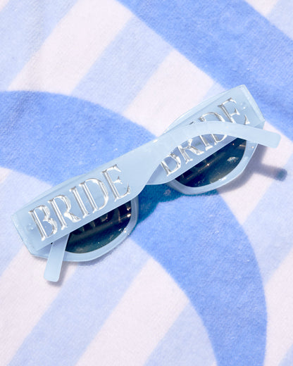 Something Blue Sunnies - bride embossed sunglasses
