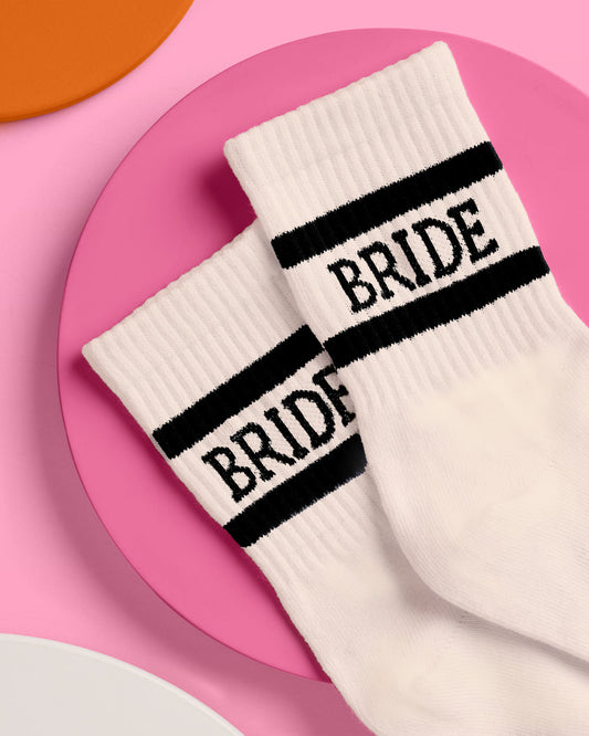 Black Bride Socks - ivory tube socks