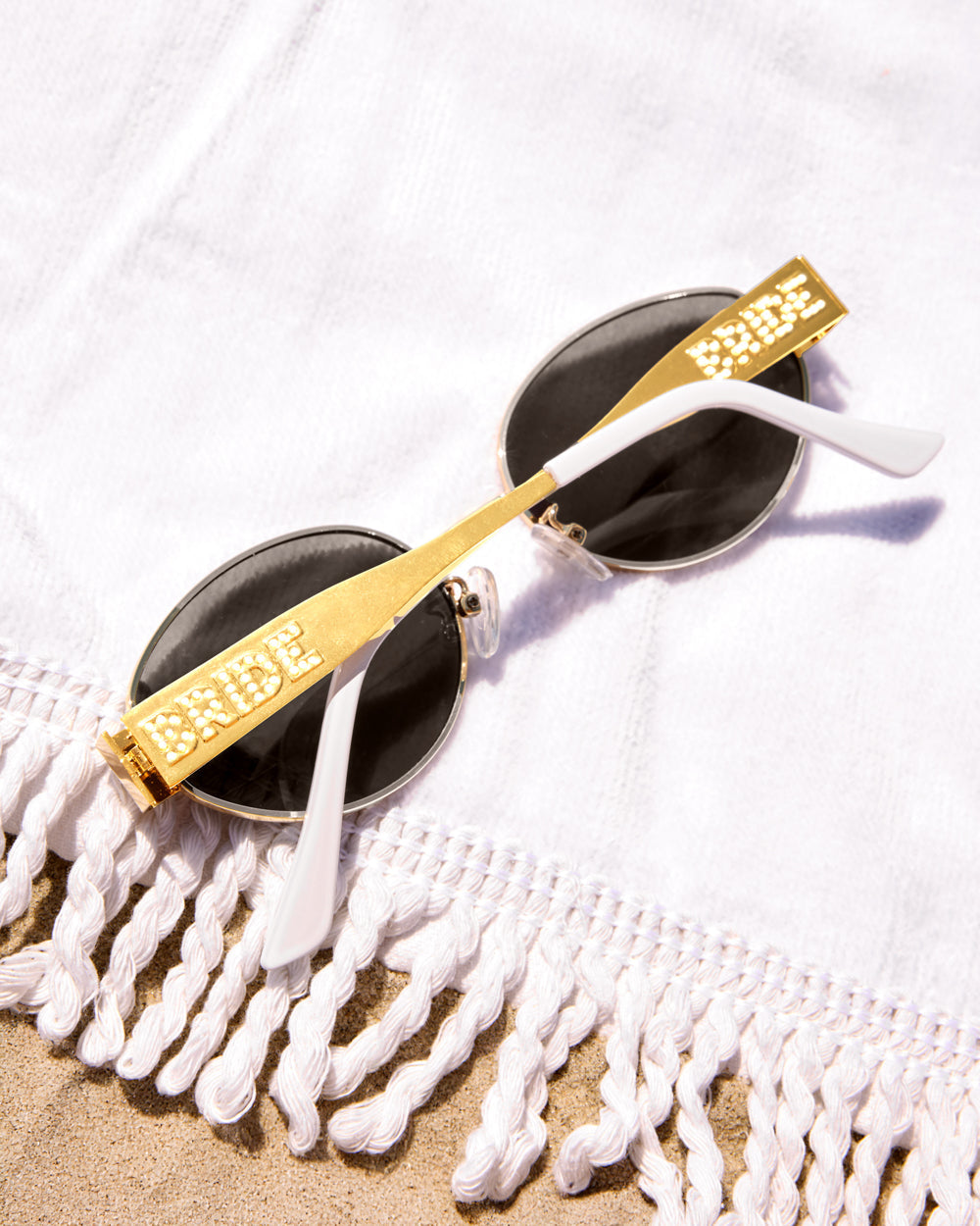 Golden Bride Sunnies - pearl embossed sunglasses
