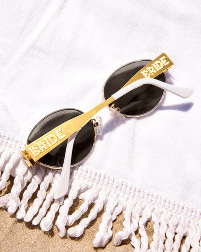 Golden Bride Sunnies - pearl embossed sunglasses