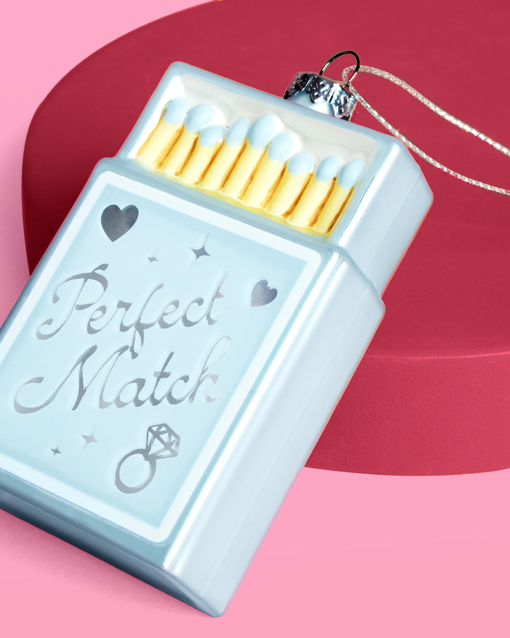 Perfect Match Ornament - blue matchbox ornament