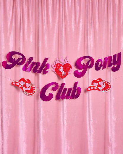 Pink Pony Club Banner - pink foil banner