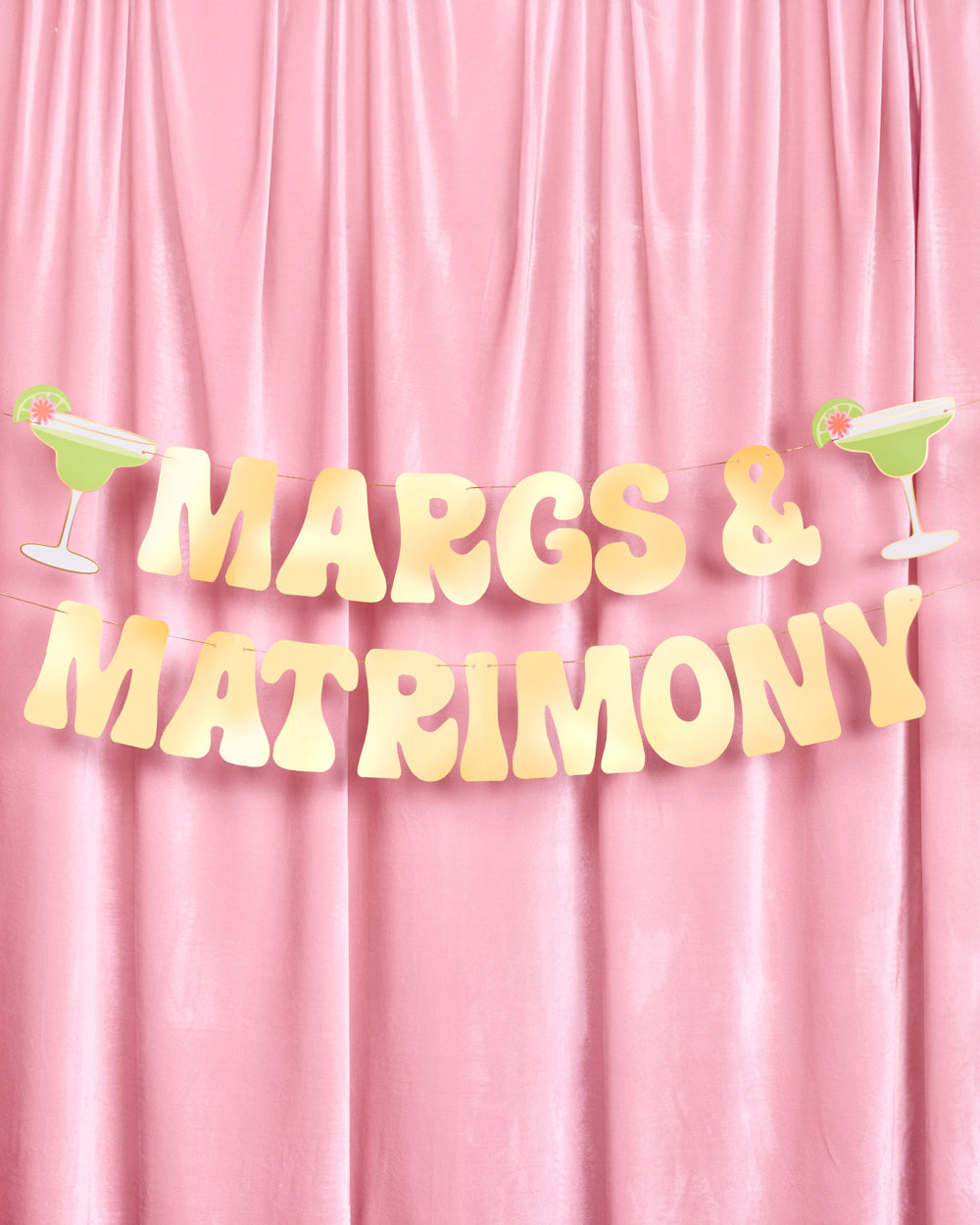 Margs & Matrimony Banner - gold foil banner