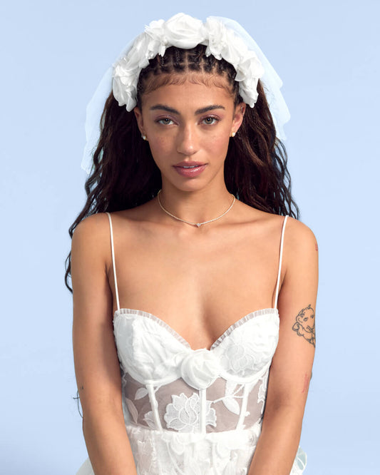 The Rosette Veil - premium headband w. tulle veil
