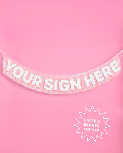 Pretty in Pink Fringe - light pink fringe banner