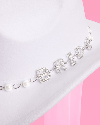 Bride Cowgirl Hat - bride hat + veil