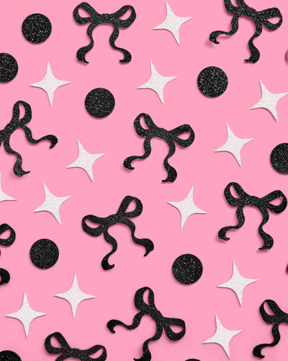 Little Black Bow Confetti - 200 pc glitter confetti