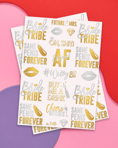 Naughty Tats - 32 foil temporary tattoos