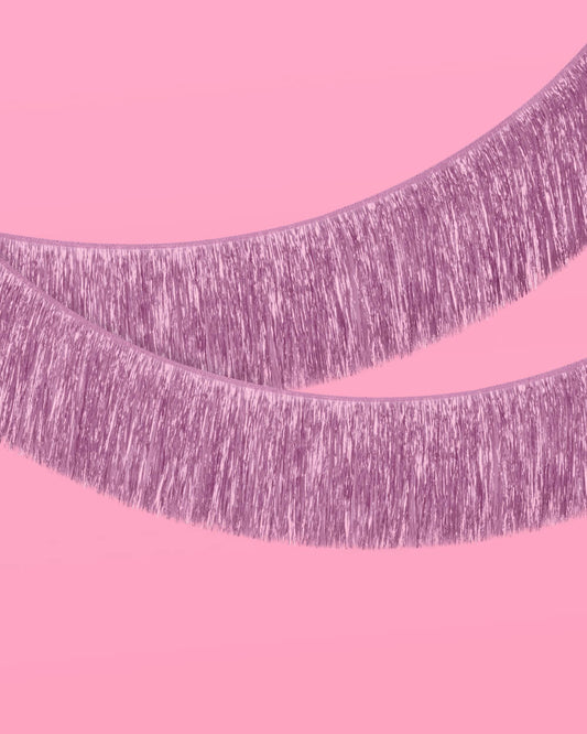 Lavender Haze Fringe - light purple foil banner