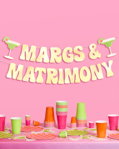 Margs & Matrimony Banner - gold foil banner