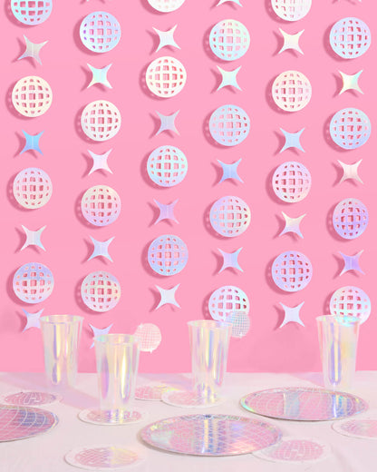Shimmer Disco Garland - iridescent foil backdrop