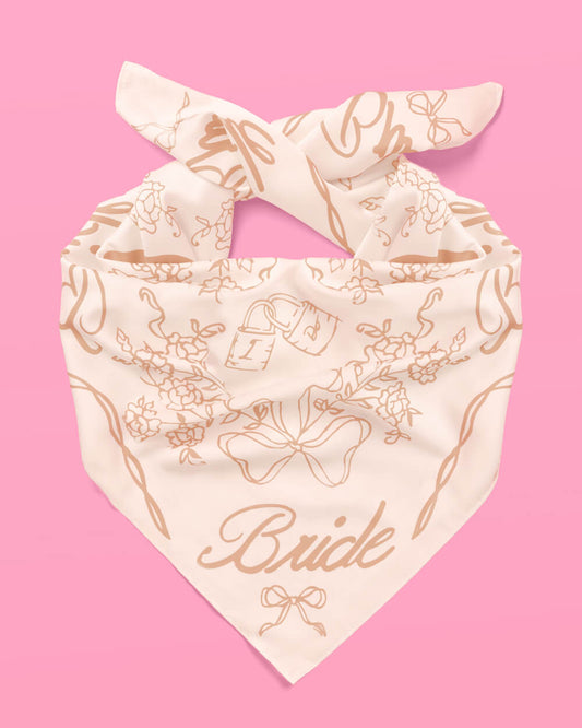 Beige Bride Headscarf - white silk bride head scarf