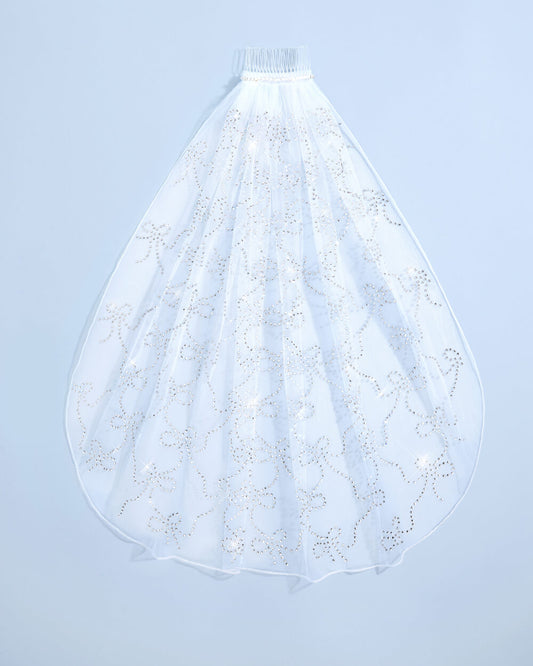 The Bow Veil - premium tulle w. rhinestones