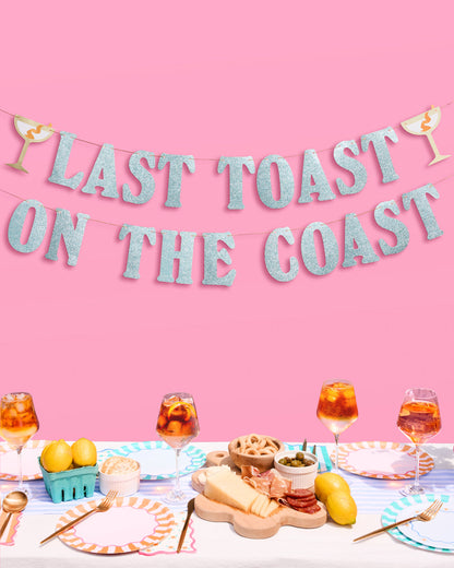 Last Toast Banner - blue glitter banner