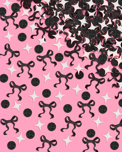 Little Black Bow Confetti - 200 pc glitter confetti