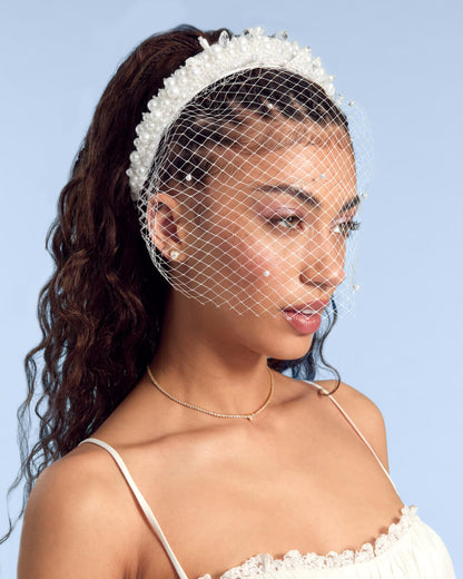 The Pearl Veilette - premium headband w. veil