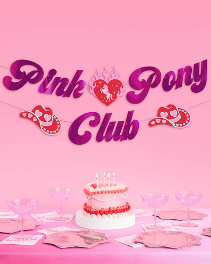 Pink Pony Club Banner - pink foil banner