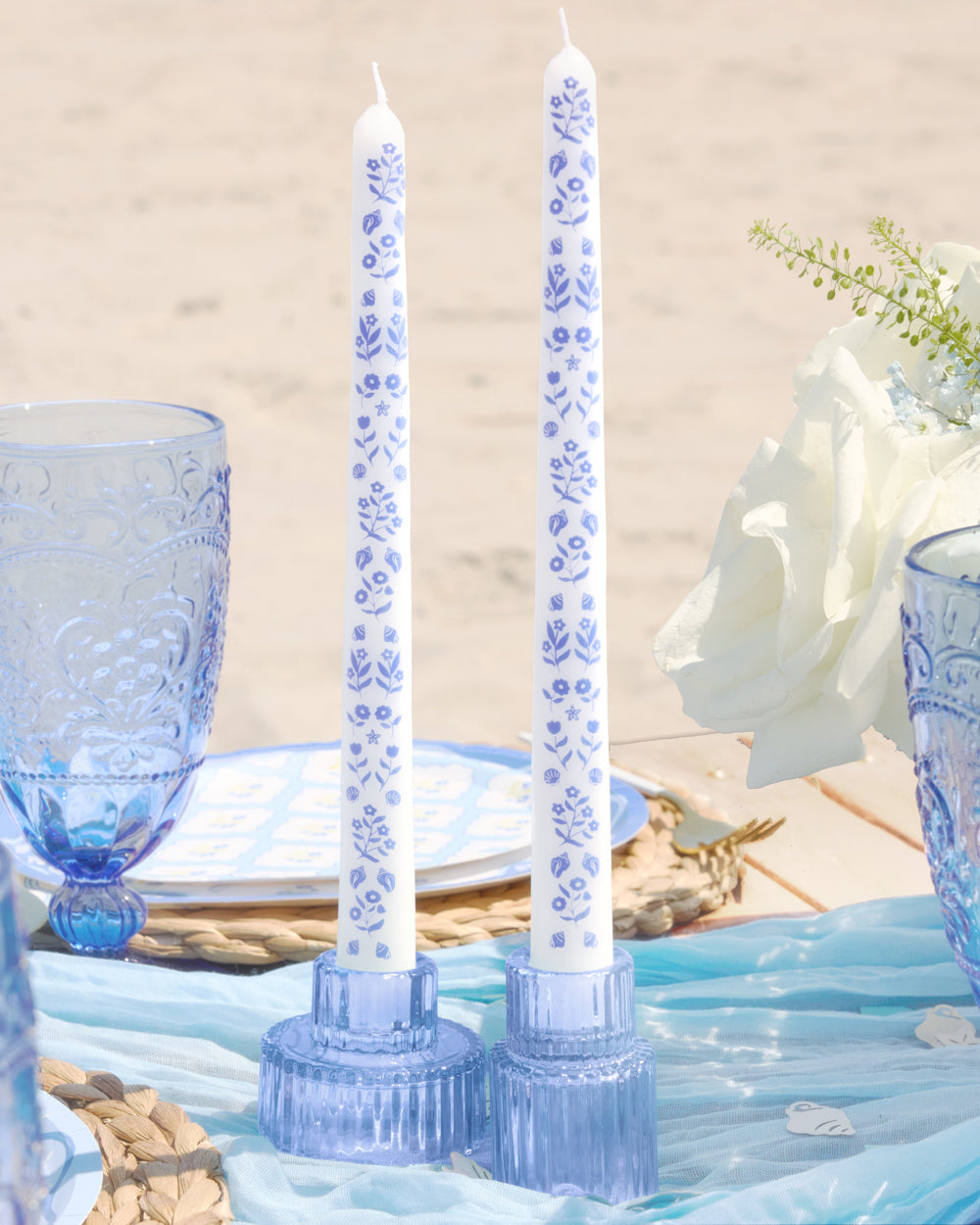 Coastal Candlesticks - set of 2 tapered candles